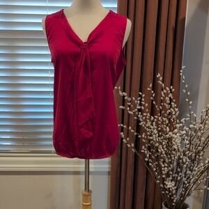 Banana Republic Sleeveless Tie-Neck Blouse - Red